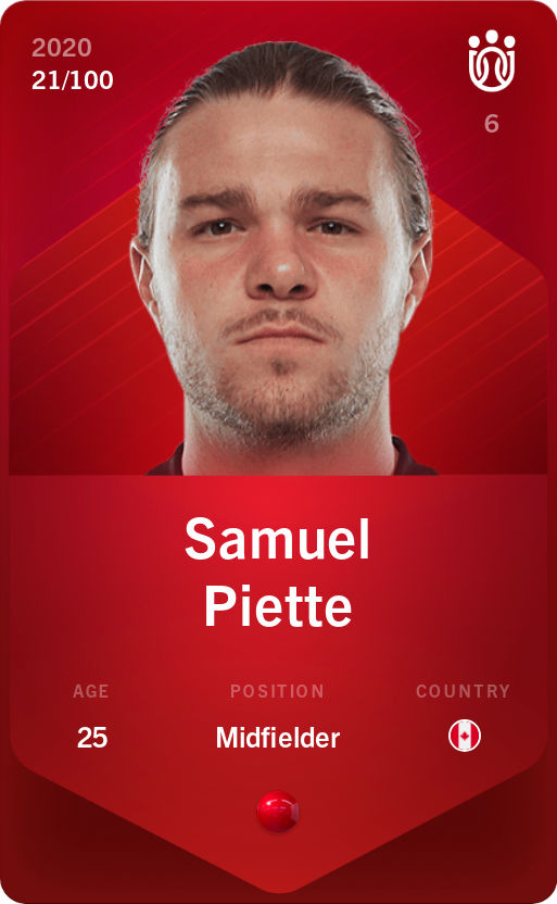 Sorare - Sorare Official - Samuel Piette 2020-21 • Rare 21/100 - NFT # 23563110546859605237589784748941035159546897937207520577889300109700482529812