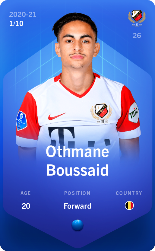 Sorare - Sorare Official - Othmane Boussaid 2020-21 • Super Rare 1/10 - NFT # 26867357964789408456786025145601991083714468426550875486042493460916330256523