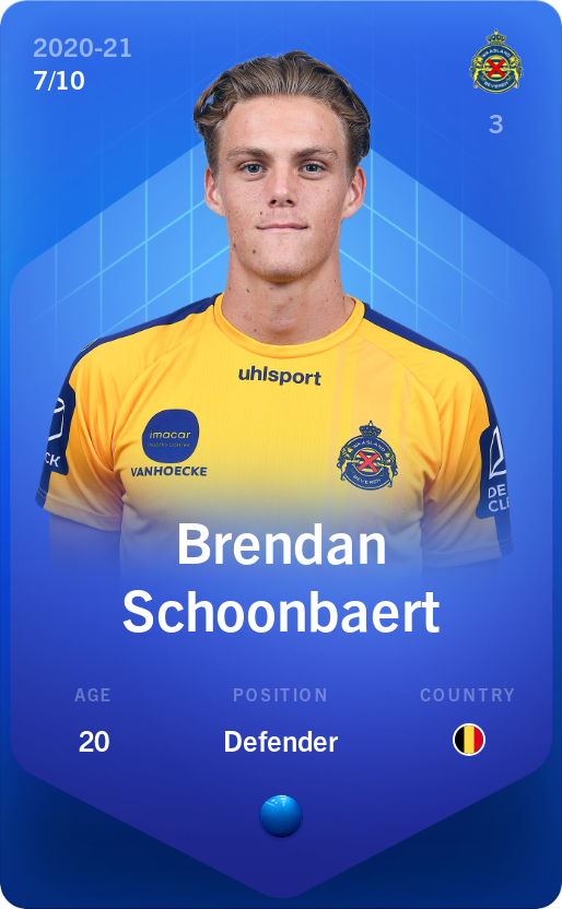 Sorare - Sorare Official - Brendan Schoonbaert 2020-21 • Super Rare 7/10 - NFT # 33956702453748037175864946532072339559456156756074368433440185241481070833653