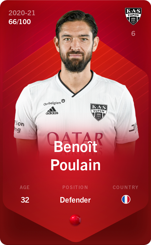 Sorare - Sorare Official - Benoît Poulain 2020-21 • Rare 66/100 - NFT # 49614469927836363829419948572904842384519990771387213304770646566559538780716