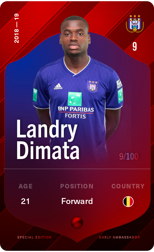 Sorare - Sorare Official - Landry Dimata 2018-19 • Rare 9/100 - NFT # 43059776292828510564047639909517551662515329144249059625825116452697734464641