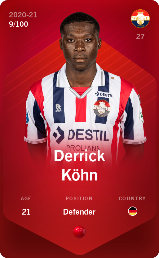 Sorare - Sorare Official - Derrick Köhn 2020-21 • Rare 9/100 - NFT # 86373871573683688454638207078875305364640709027313189997342429467960857354476