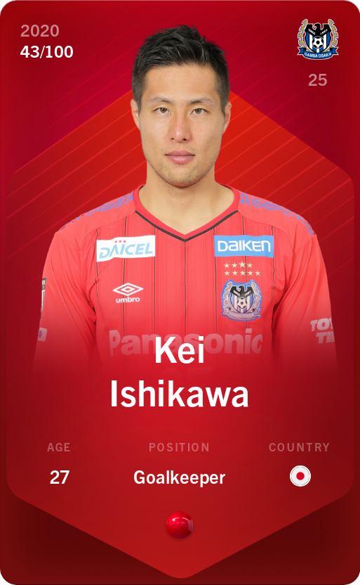 Sorare - Sorare Official - Kei Ishikawa 2020-21 • Rare 43/100 - NFT # 106033709697587610350603185643720252676035672622874567903331123844111060824217
