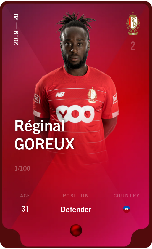 Sorare - Sorare Official - Réginal Goreux 2019-20 • Rare 1/100 - NFT # 77798892109145903151390816044158091466545104473953016609771955456668479112367