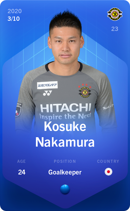 Sorare - Sorare Official - Kosuke Nakamura 2020-21 • Super Rare 3/10 - NFT # 72790707412304349249389317467936011932327713907927903876235649946268028004252
