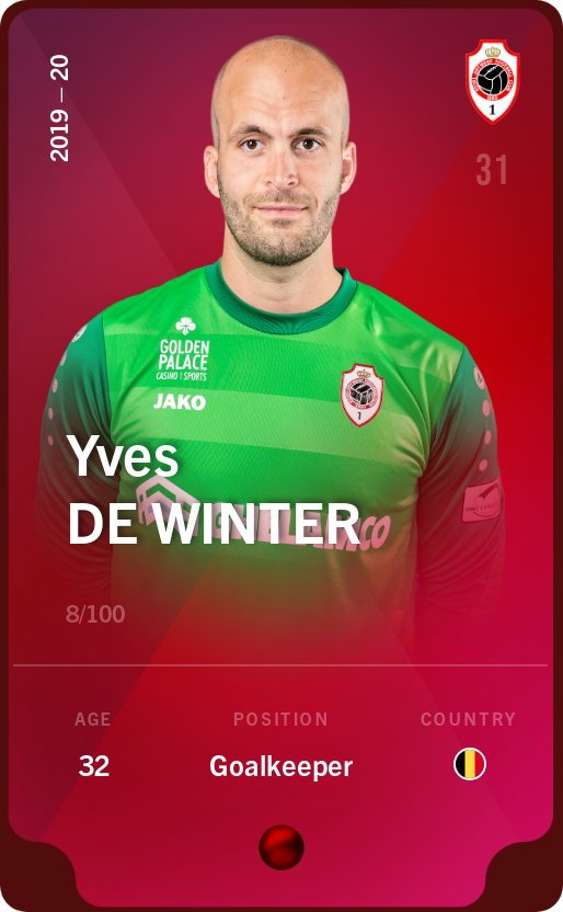 Sorare - Sorare Official - Yves De Winter 2019-20 • Rare 8/100 - NFT # 87671416808142874501057915057241078974731538119530222805543211214428270362335