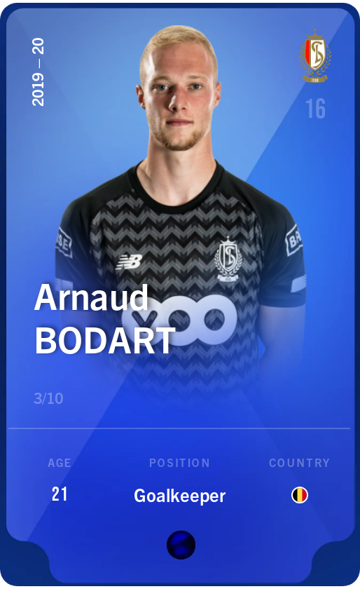 Sorare - Sorare Official - Arnaud Bodart 2019-20 • Super Rare 3/10 - NFT # 79953126832288547764841944469576198683495546107421271506486206181856475934730