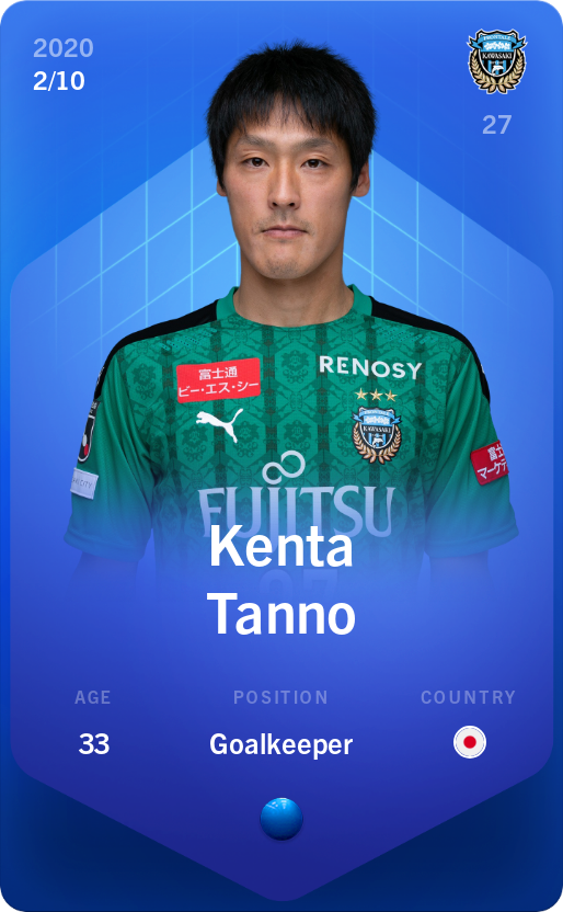 Sorare - Sorare Official - Kenta Tanno 2020-21 • Super Rare 2/10 - NFT # 58083591692827801893285343243513919584547971672753758087664162457264613028560