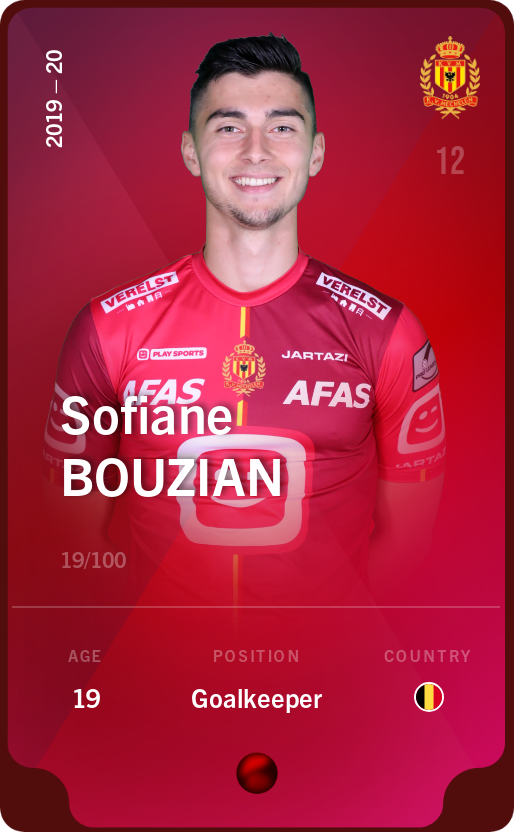 Sorare - Sorare Official - Sofiane Bouzian 2019-20 • Rare 19/100 - NFT # 37953827587753751766906338135030646749875090174298231062767362269682926108760
