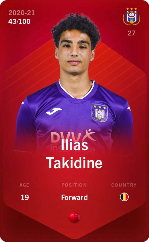 Sorare - Sorare Official - Ilias Takidine 2020-21 • Rare 43/100 - NFT # 9406951531003964203353786274644255519526756180653574056370088716569320135778