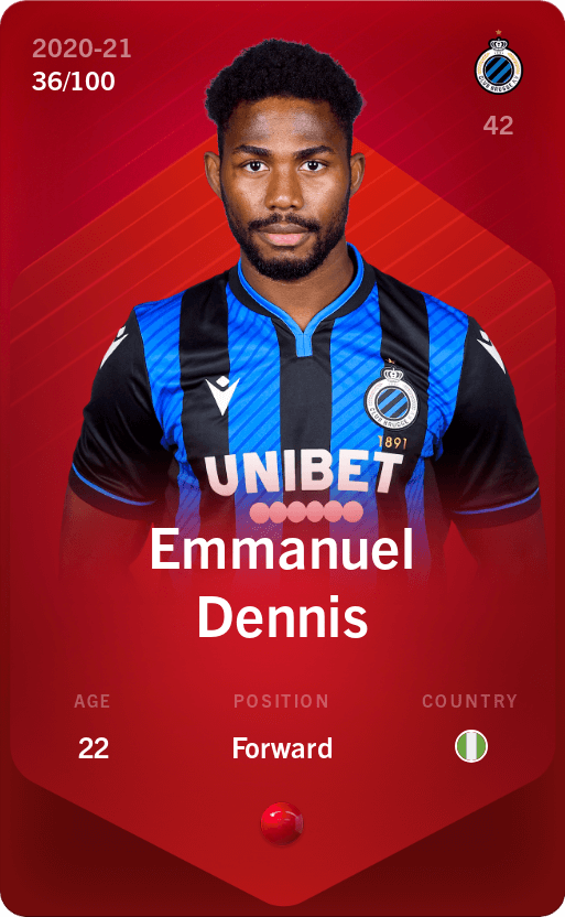 Emmanuel Dennis 2020 21 Rare 36 100