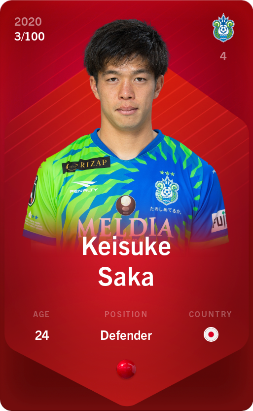 Sorare - Sorare Official - Keisuke Saka 2020-21 • Rare 3/100 - NFT # 13268258233962517047619647964334786741701282063991359288952613002802645003963