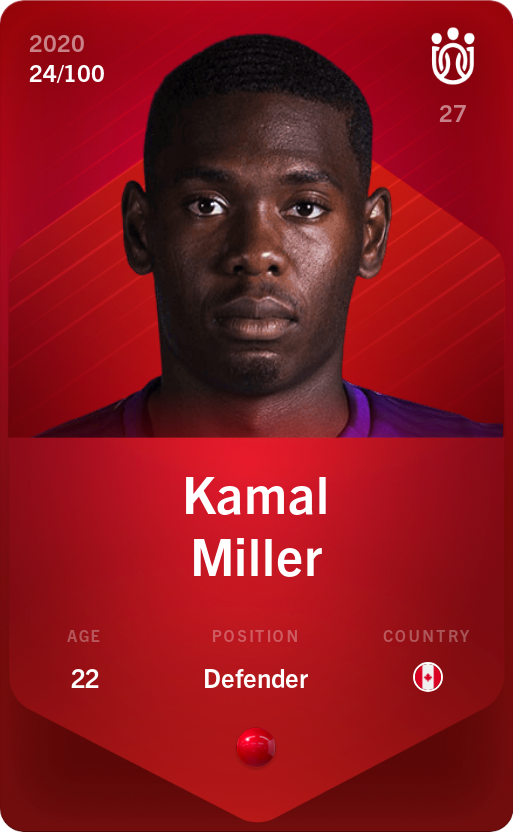 Sorare - Sorare Official - Kamal Miller 2020-21 • Rare 24/100 - NFT # 19238180554594615131615838127549251749945391912956542031530433140508706317940
