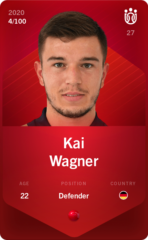 Sorare - Sorare Official - Kai Wagner 2020-21 • Rare 4/100 - NFT # 38785986018522860280702181883704602599777847128463984080179822439631681310381