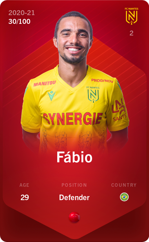 Sorare - Sorare Official - Fábio 2020-21 • Rare 30/100 - NFT # 100224668138604909415428794722489440985150417679730770653398355519156771723950