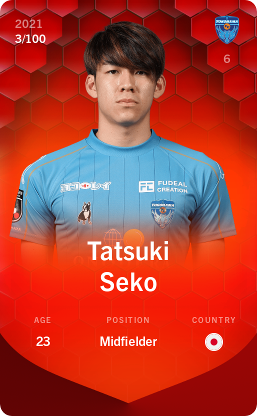 Sorare - Sorare Official - Tatsuki Seko 2021-22 • Rare 3/100 - NFT # 39030948764037963124944032043850806128468095885559798851514106754842058885308