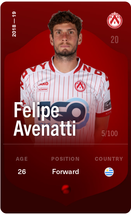 Sorare - Sorare Official - Felipe Avenatti 2018-19 • Rare 5/100 - NFT # 85173784469782551156620979674883907917857622679576477215956516331983635909226