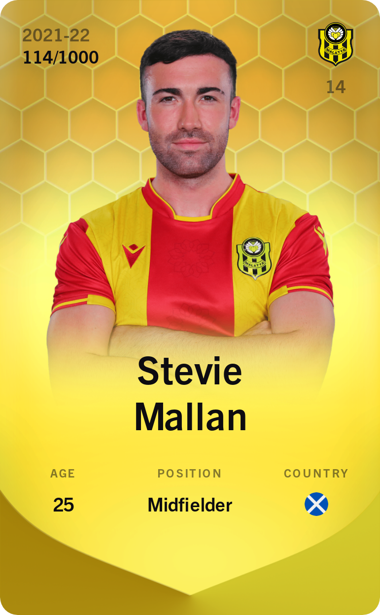 Sorare - Sorare Official - Stevie Mallan 2021-22 • Limited 114/1000 - NFT # 30353687947012130955988661715995555218991485712361017662487356711312312458200