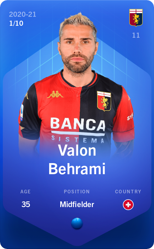 Sorare - Sorare Official - Valon Behrami 2020-21 • Super Rare 1/10 - NFT # 109017480520507433163085039520447629822765314093248343196125702394723522856848