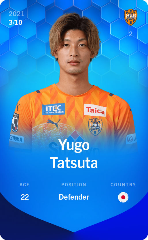 Sorare - Sorare Official - Yugo Tatsuta 2021-22 • Super Rare 3/10 - NFT # 98426047230374433764174176421660171453352278447775674142952865135013880011819