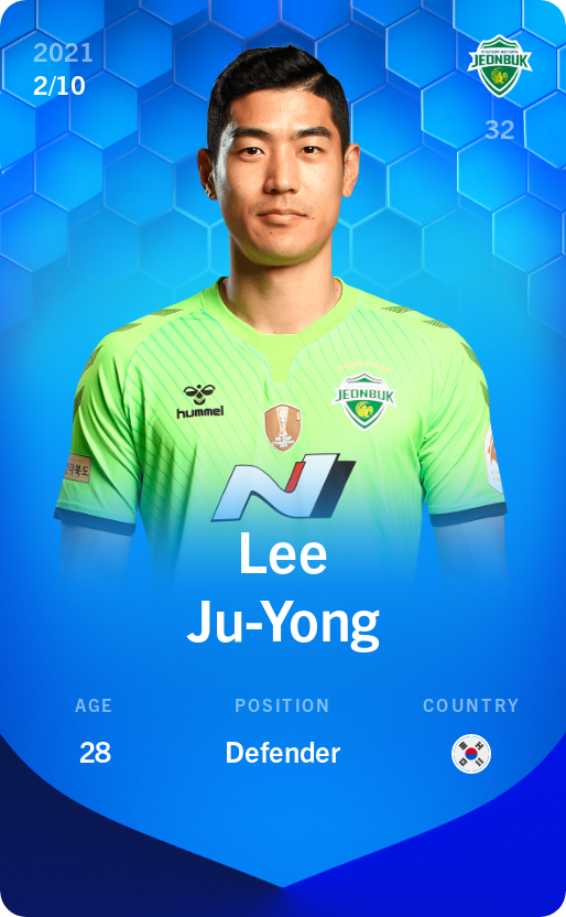 Sorare - Sorare Official - Lee Ju-Yong 2021-22 • Super Rare 2/10 - NFT # 63731293729952143335335903246402459086080178179259504945744723892496198036899
