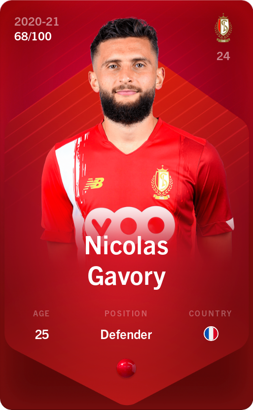 Sorare - Sorare Official - Nicolas Gavory 2020-21 • Rare 68/100 - NFT # 33998287937618099269553456715593634766187769560885413144720103538443587284980