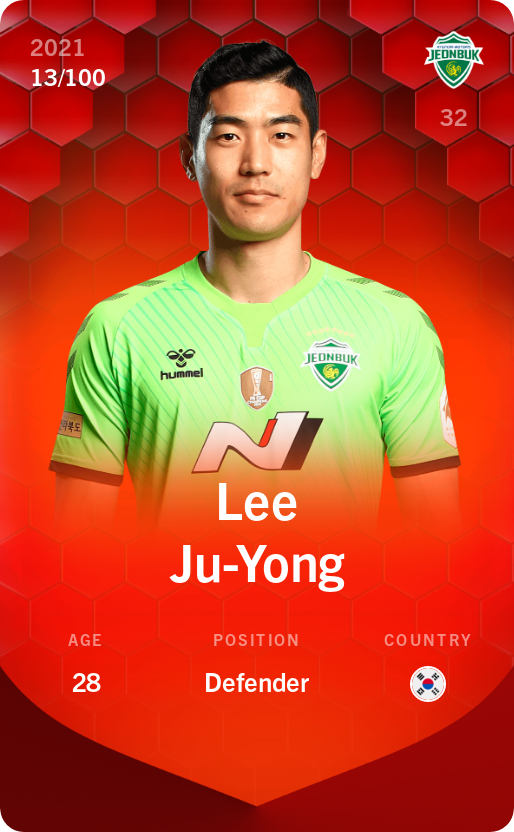 Sorare - Sorare Official - Lee Ju-Yong 2021-22 • Rare 13/100 - NFT # 78153571037939047294013627484277713694683462972944128069228999910196433340311