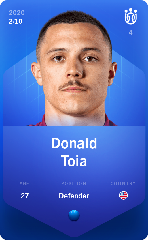 Sorare - Sorare Official - Donald Toia 2020-21 • Super Rare 2/10 - NFT # 12107814563839710050779391856464220360887104048269072233525093438260626898681