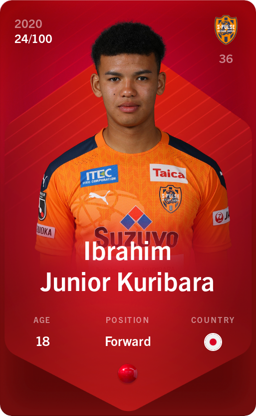 Sorare - Sorare Official - Ibrahim Junior Kuribara 2020-21 • Rare 24/100 - NFT # 73129482674371050021762636611246873580226246149193526212887787406541956366844