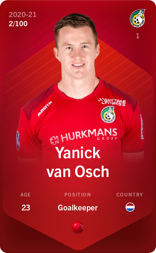 Sorare - Sorare Official - Yanick van Osch 2020-21 • Rare 2/100 - NFT # 41058932407721101409242051193552397423996901059080465343410505711424034037060