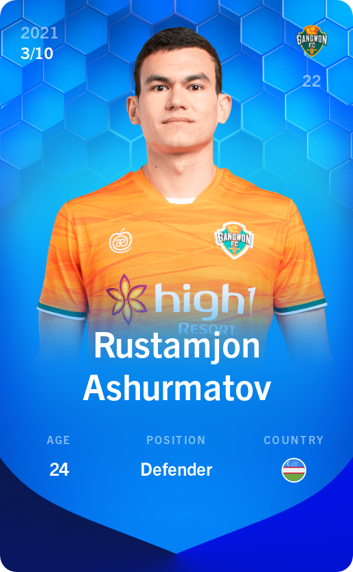 Sorare - Sorare Official - Rustamjon Ashurmatov 2021-22 • Super Rare 3/10 - NFT # 112574869977044761972417901744682668834425113769020169563482052036436756275598