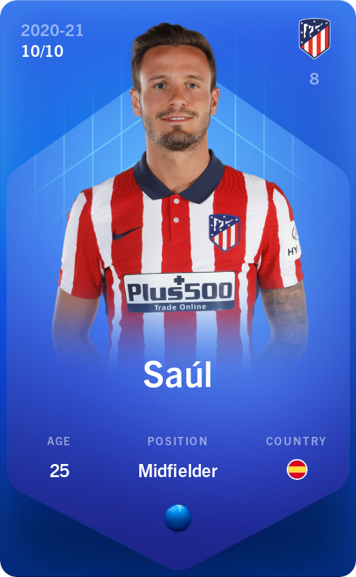 Sorare - Sorare Official - Saúl 2020-21 • Super Rare 10/10 - NFT # 38031586770473360080116710946842770367879767103072583689311752835465216640809