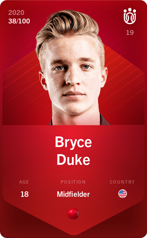 Sorare - Sorare Official - Bryce Duke 2020-21 • Rare 38/100 - NFT # 114580760476467756933614288165698372774142592562430184153129852625175776277807