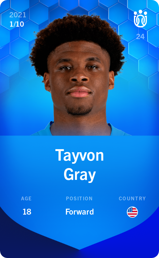 Sorare - Sorare Official - Tayvon Gray 2021-22 • Super Rare 1/10 - NFT # 71426030830711557310528929700598712349015489844896644375254274896155437754238