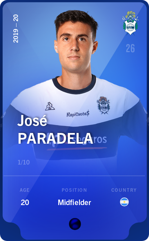 Sorare - Sorare Official - José Paradela 2019-20 • Super Rare 1/10 - NFT # 77110756060658420417606408908487821467172943251886880440775246753640452847742
