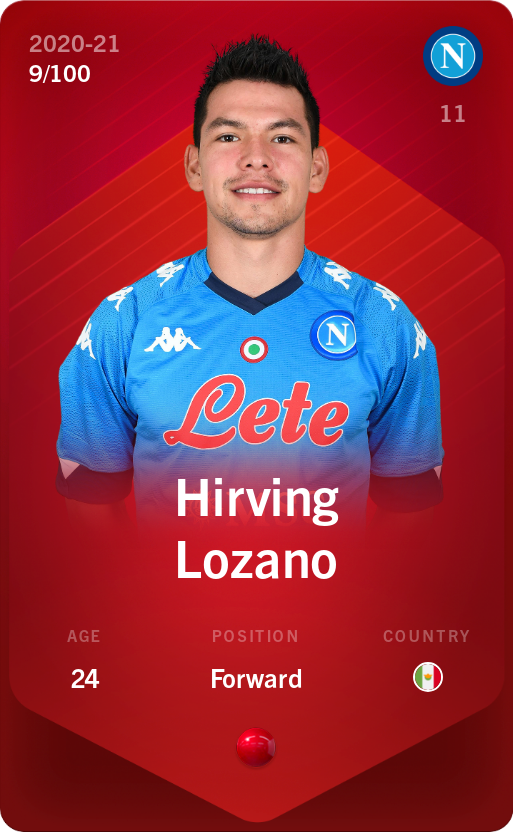 Sorare - Sorare Official - Hirving Lozano 2020-21 • Rare 9/100 - NFT # 102231956416593071623614745872691068451636918009238072661119211844359804872426