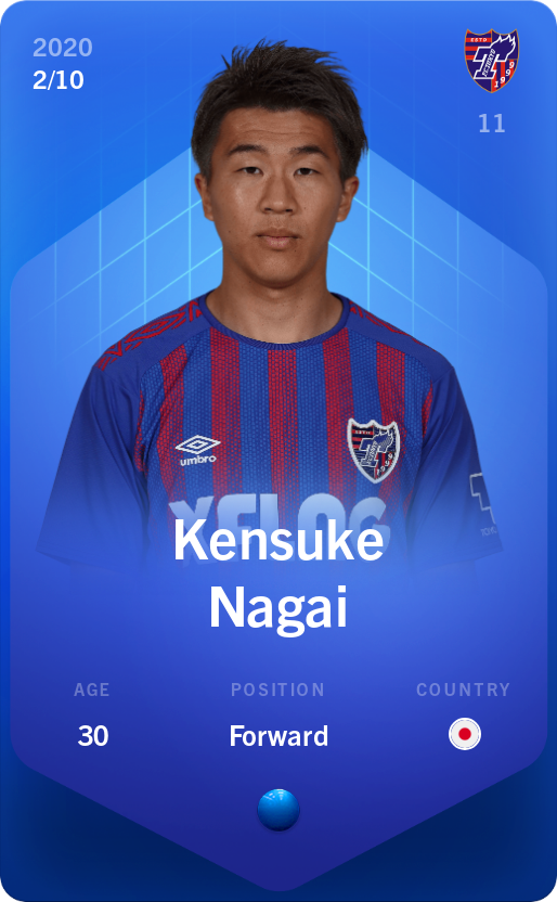 Sorare - Sorare Official - Kensuke Nagai 2020-21 • Super Rare 2/10 - NFT # 69065173808274156344340953071784065968647107394079721609050652676170050889753