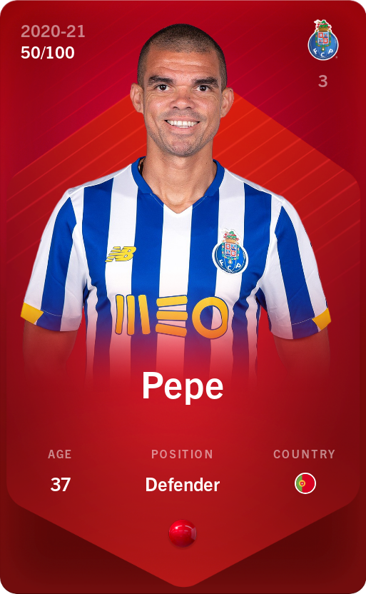 Sorare - Sorare Official - Pepe 2020-21 • Rare 50/100 - NFT # 83046228374656677496441208278364529044789096085471052813390583686043889764362