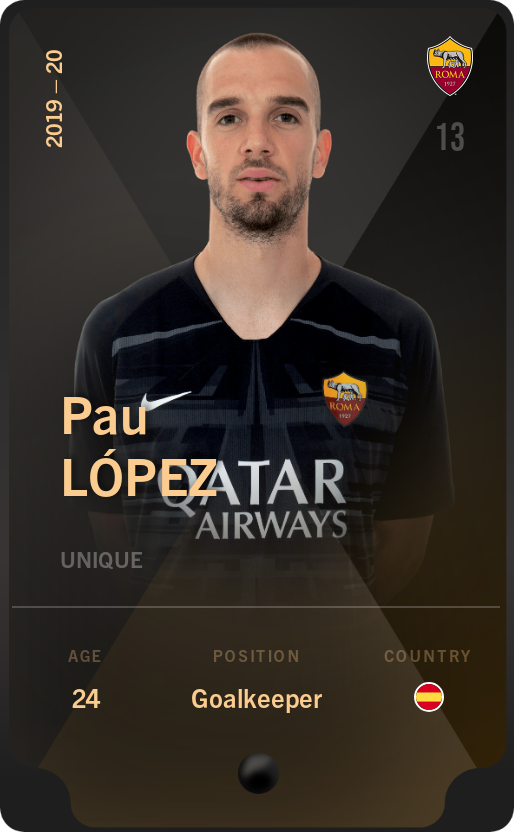 Sorare - Sorare Official - Pau López 2019-20 • Unique - NFT # 99266545478657388663342869870963756587825045196466519733993108355287826984113