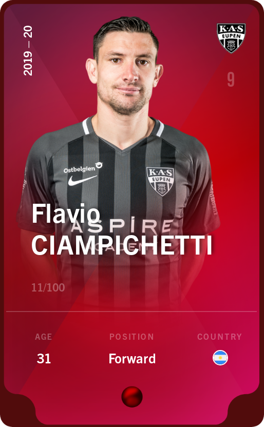 Sorare - Sorare Official - Flavio Ciampichetti 2019-20 • Rare 11/100 - NFT # 91237676456979440813444343320053190865870860018278453590198382700232793373731