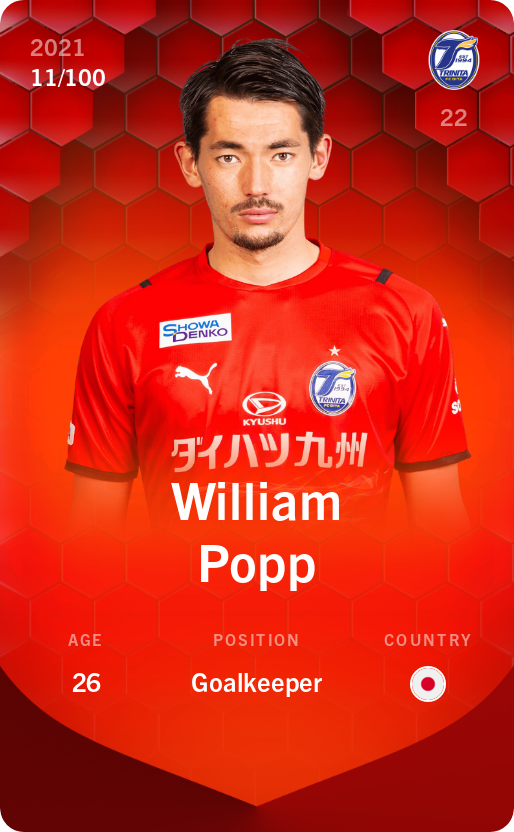 Sorare - Sorare Official - William Popp 2021-22 • Rare 11/100 - NFT # 50045433207179969270957212410885726567173553222997813055829438745371467028665