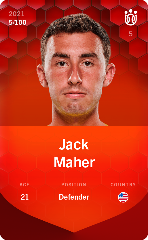 Sorare - Sorare Official - Jack Maher 2021-22 • Rare 5/100 - NFT # 94522113017043046527896961016105977508210503294650662297307228418247396999351