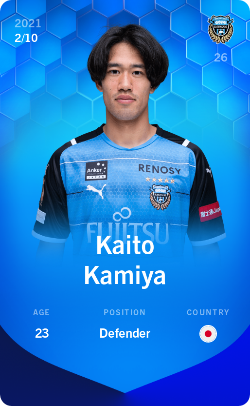 Sorare - Sorare Official - Kaito Kamiya 2021-22 • Super Rare 2/10 - NFT # 6088054011952849219056271680418906297670073561234551074082977927042055448687