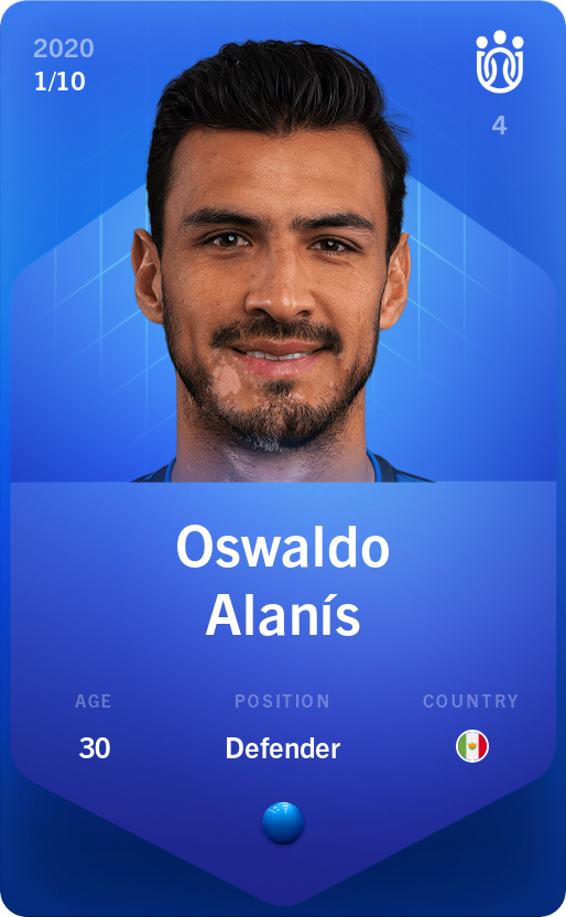 Sorare - Sorare Official - Oswaldo Alanís 2020-21 • Super Rare 1/10 - NFT # 14142920800683363467706373675330292798592537572175663608071414128107338646417