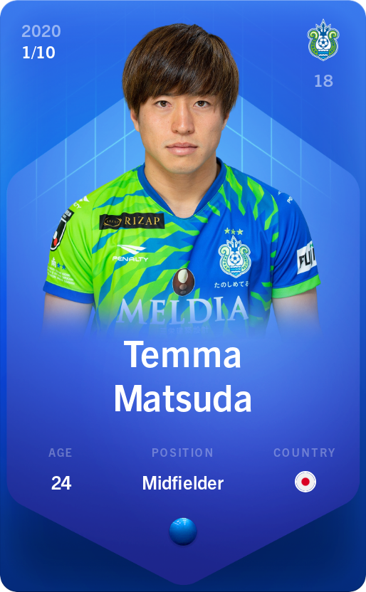 Sorare - Sorare Official - Temma Matsuda 2020-21 • Super Rare 1/10 - NFT # 71287815854174152043288290024365051415044464844707892870486212625588371982717