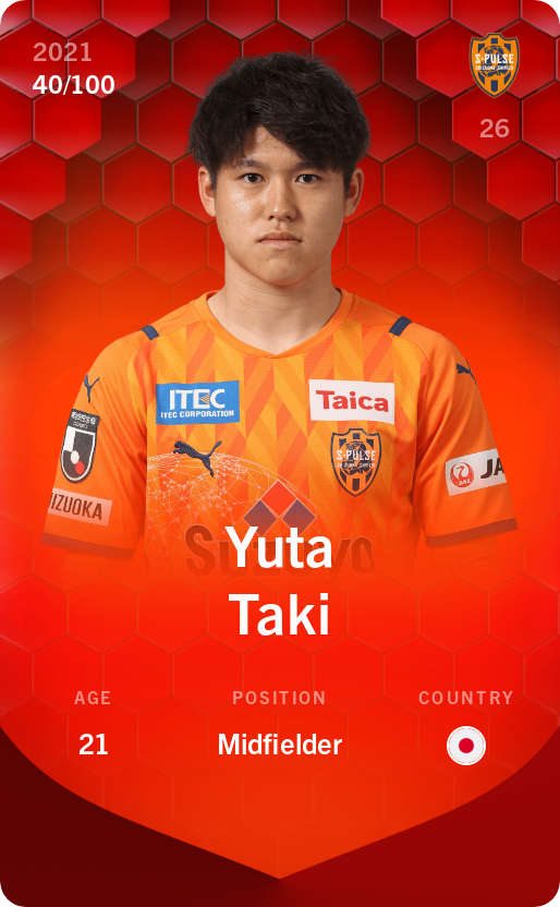 Sorare - Sorare Official - Yuta Taki 2021-22 • Rare 40/100 - NFT # 44310237173031241448960635779109153720258756489488673674456593878092663717956