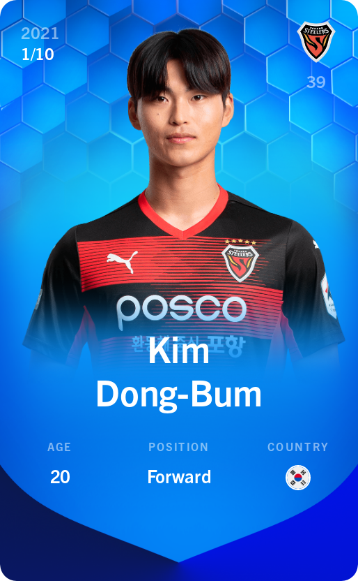 Sorare - Sorare Official - Kim Dong-Bum 2021-22 • Super Rare 1/10 - NFT # 75549361469675634139874772405565398803474817034064671896690620445541556408115