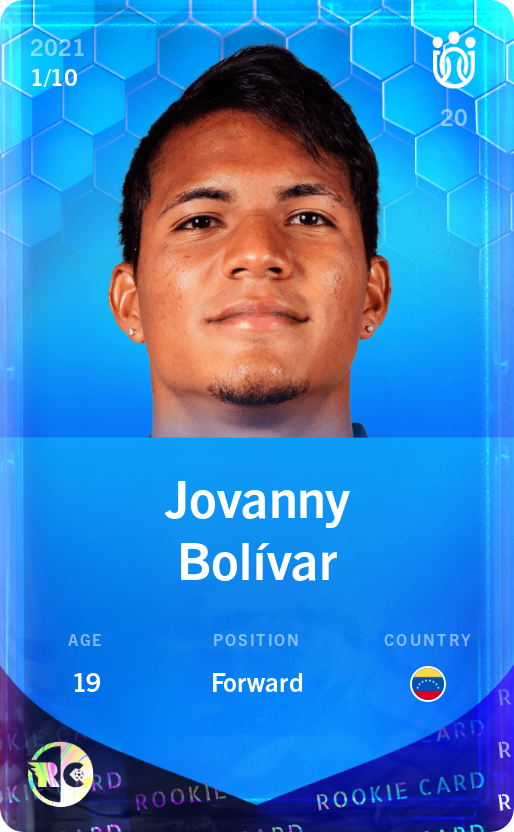 Sorare - Sorare Official - Jovanny Bolívar 2021-22 • Super Rare 1/10 - NFT # 8129593639284320730176762178615364049909888472173281398493957138119717574808