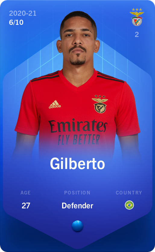 Sorare - Sorare Official - Gilberto 2020-21 • Super Rare 6/10 - NFT # 49671080212208269525751844456364286246767966660986566140694622107437983330506