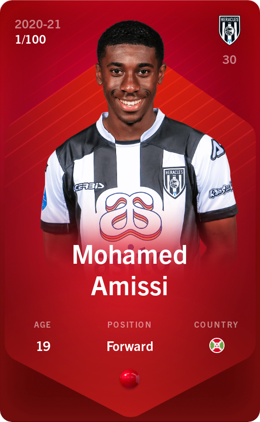 Sorare - Sorare Official - Mohamed Amissi 2020-21 • Rare 1/100 - NFT # 98763862278702862735802028654736047942143660189559002968279569682539125774118